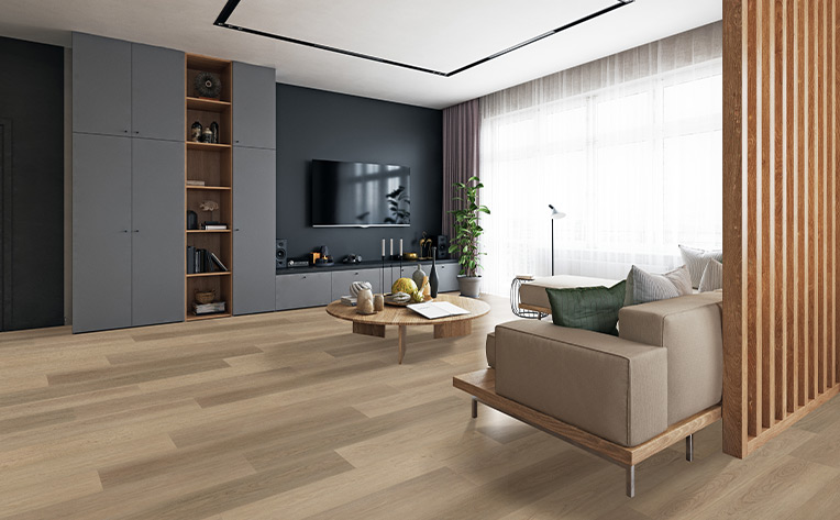 wood look laminate flooring in living room